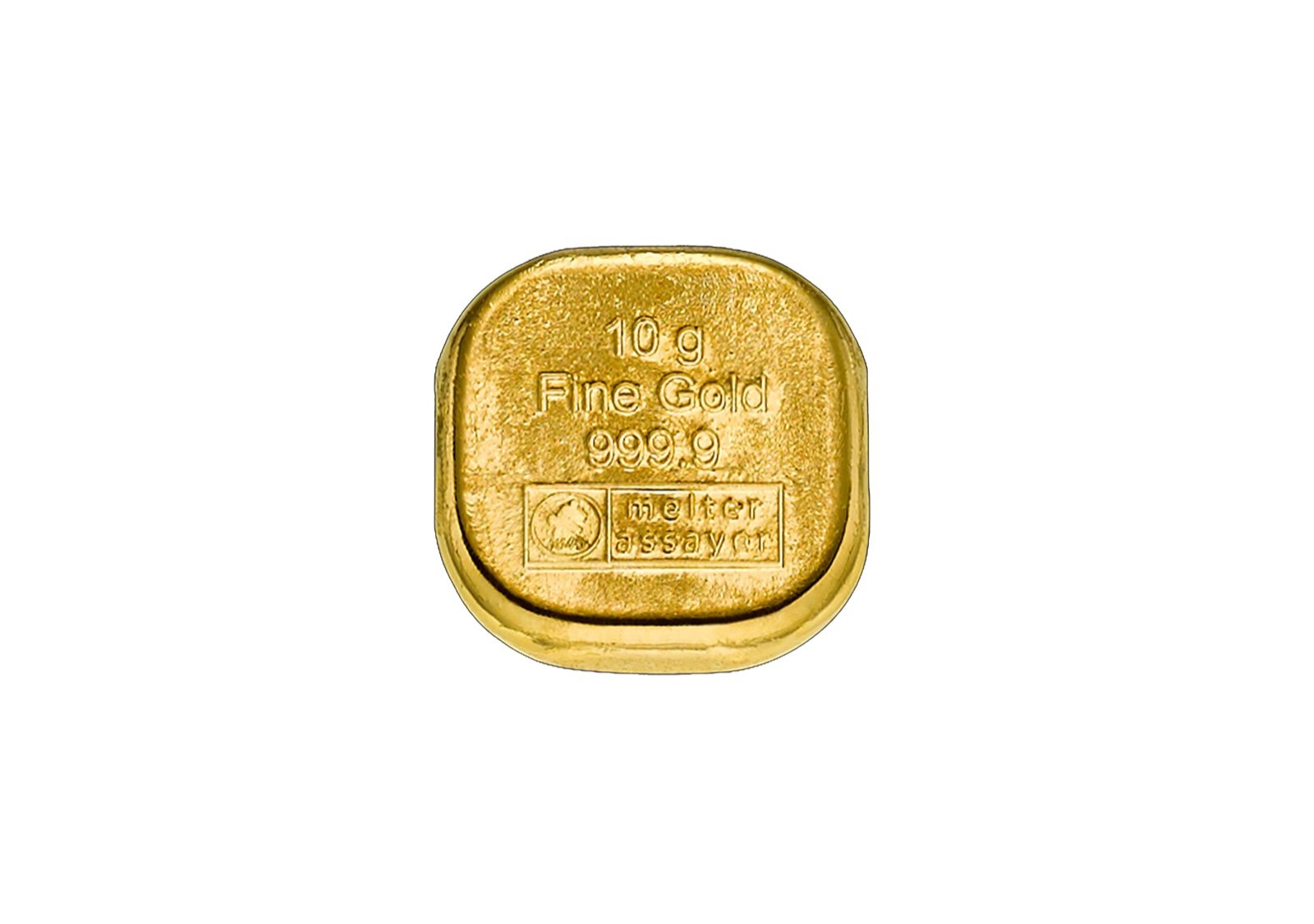 Heimerle + Meule Goldbarren gegossen 10 g – Rückseite des Barrens